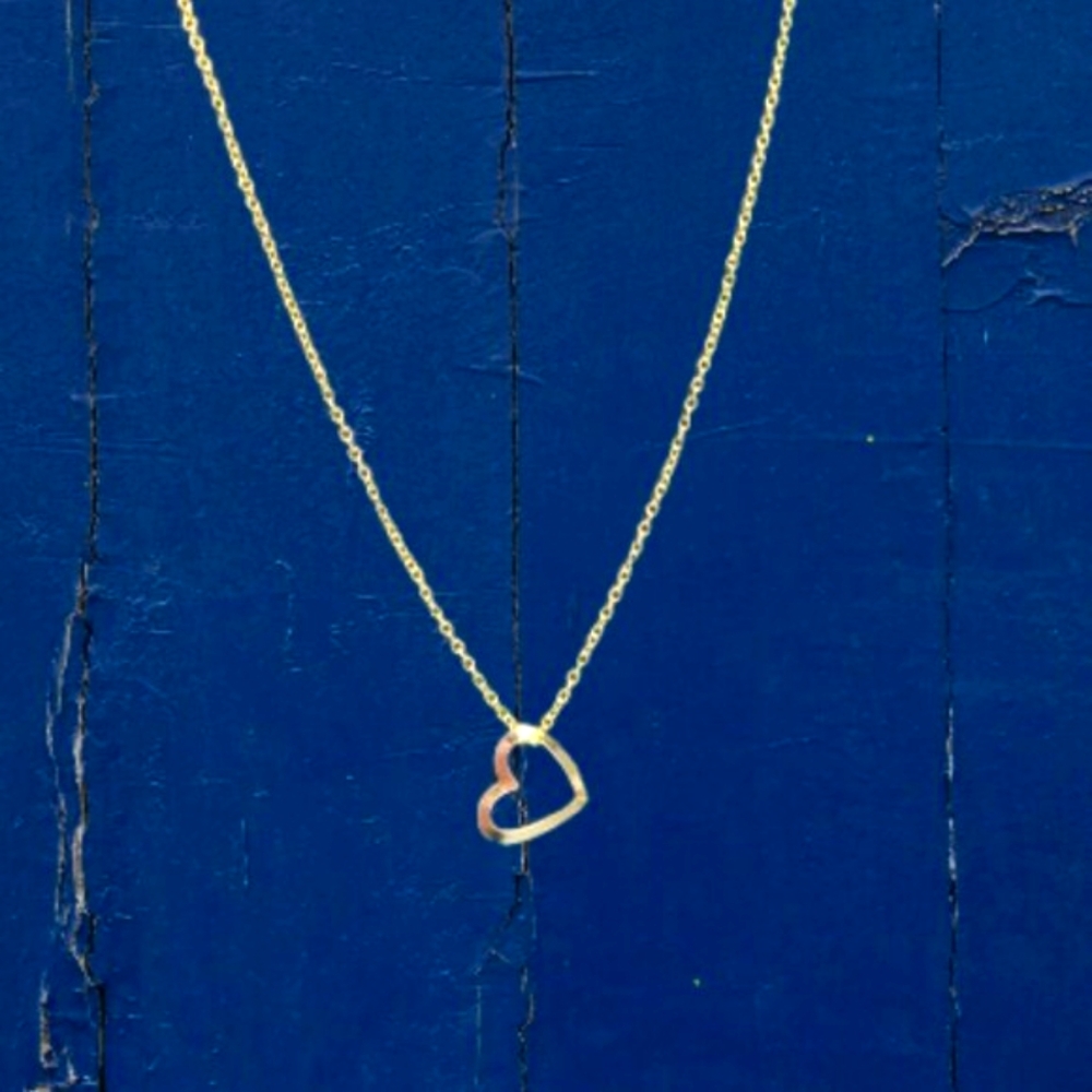 Gold Plated Light Dainty Heart Necklace - Picture 6 of 10